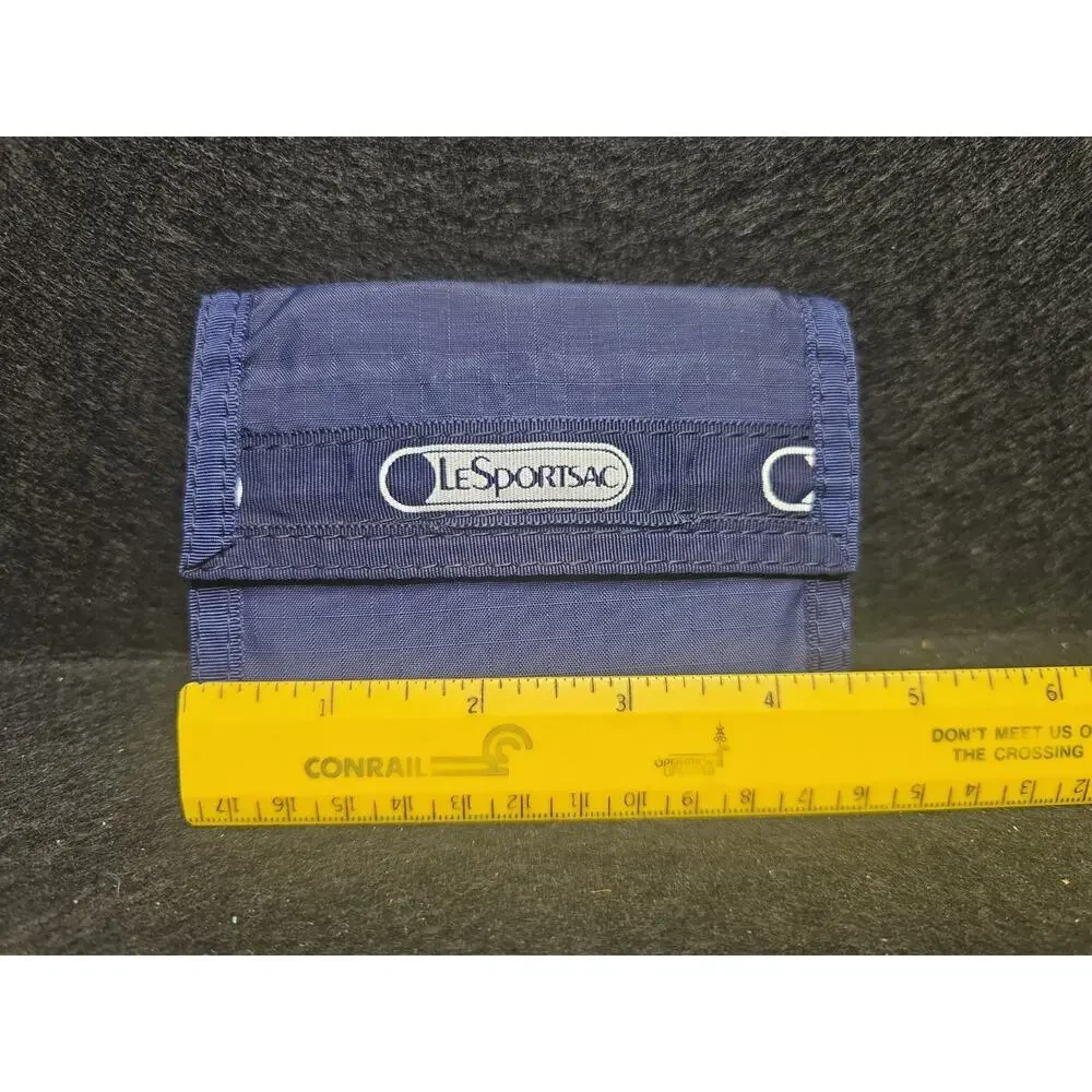 LeSportSac Navy Blue Tri-Fold Wallet Credit Card Folding Solid - Picture 2 of 6